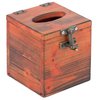 Vintiquewise Square Wooden Rustic Lockable Tissue Box Cover Holder QI003913.SQ